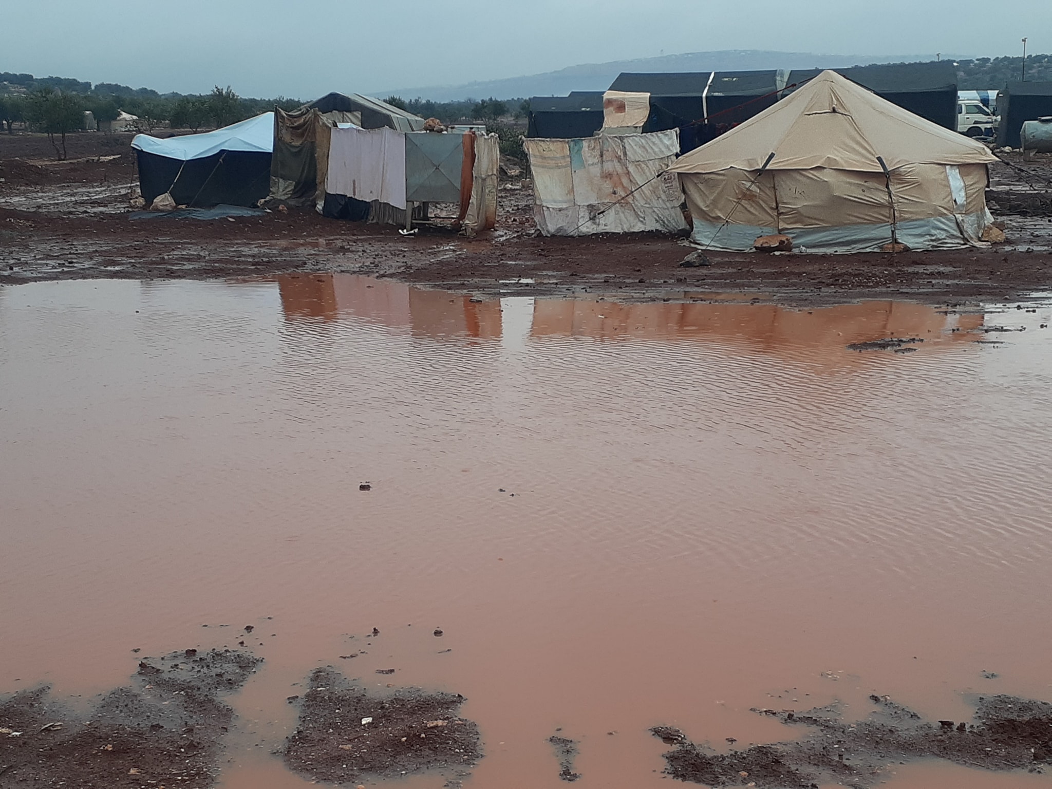 Rain storm damaged IDP camps in Syria 19-12-2021